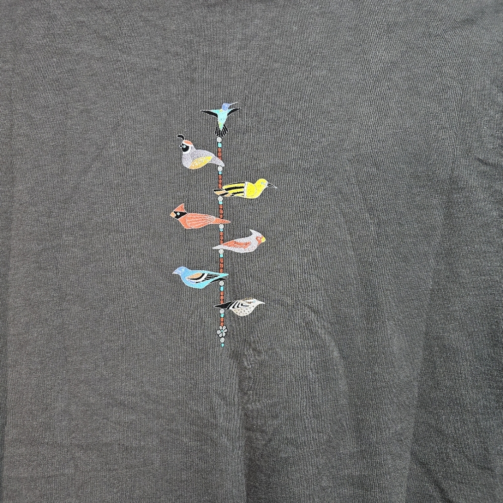 NWT Sabaku Wearable Art Gray Bird Fetish Necklace Print Shirt Sz Small USA Made. - Picture 10 of 10